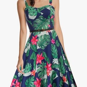 Floral vintage styled swing dress